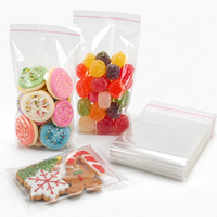 Sacs en OPP autocollants imprimés sur mesure, sacs d'emballage en plastique cellophane de qualité alimentaire pour biscuits, bonbons, pâtisserie, desserts