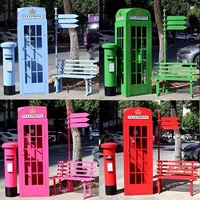 Bilik Telepon Logam Inggris Warna Hitam dan Pink untuk Dekorasi Pernikahan, Diwali, Ramadan, Hotel