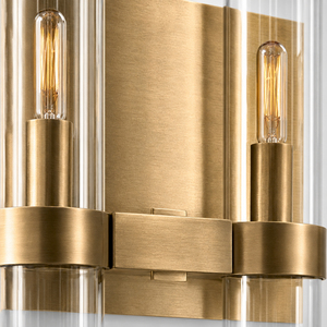 Mid Century Double Tube Glass <b>Wall</b> <b>Sconce</b> Clear Cylindrical Glass Lamp For Lounge Entryway Home Lighting - Product Image 3