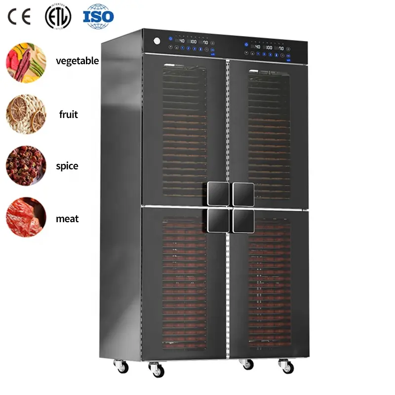 80 layer 4 Compartments Commercial for Vegetable Dehydrator Machine Snacks Drying Dried Kiwi and bananas Dehydrator Machine