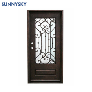 Sunnysky đôi kính mở cửa sổ giả mạo cửa ra vào hiện đại an ninh <span class=keywords><strong>wrought</strong></span> sắt Cửa Cửa - Product Image 3