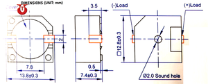 คุณภาพสูงราคาที่ดีที่สุด SMD Transducer แม่เหล็ก13มิลลิเมตรสีดำในตัววงจร Buzzer - Product Image 2
