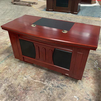 Bureau de direction moderne extensible en bois massif brun de luxe