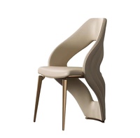 Chaise de salle à manger française moderne de luxe en métal et en acier inoxydable chaise de salle à manger d'intérieur supérieure