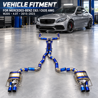 Système d'échappement Catback à soupapes avec sorties quadruples argentées pour Mercedes-Benz C63 C63S AMG W205 4.0T 2015+