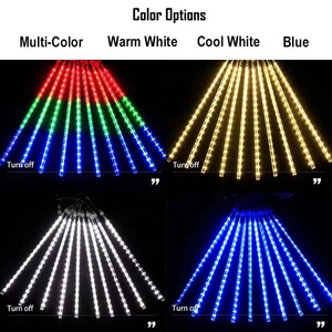 Thay đổi màu sắc thông minh Meteor Shower <span class=keywords><strong>LED</strong></span> năng lượng mặt trời mưa ánh sáng đầy màu sắc Cây Treo 3D Motif giáng sinh trang trí chuỗi đèn - Product Image 6