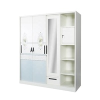 Armoire de peinture en métal Almirah en acier à 4 portes personnalisée Armoire de rangement détachable Penderie peinte Placards pour chambre à coucher Maison