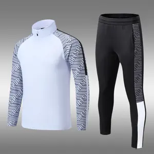 Men Sport Running Survetement Football Set Long Jacket Suit Soccer Training Skinny Leg Pants Tracksuits Kits Sportswear