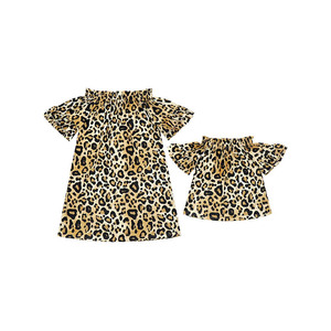 Summer Ruffles Sleeve Mommy <b>and</b> Me T Shirt 6 Years <b>Daughter</b> Leopard Print Casual Mom <b>and</b> Me Clothes Family Look <b>Matching</b> Cloth - Product Image 1