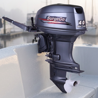 Nouveau moteur hors-bord à essence SurgeGo 40HP 2 temps à démarrage manuel certifié CE pour la rénovation/amélioration des bateaux