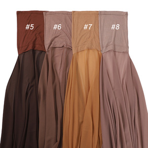 Nero di lusso islamico <span class=keywords><strong>Bandana</strong></span> <span class=keywords><strong>donna</strong></span> semplice Chiffon musulmano Hijab copricapo istantaneo da <span class=keywords><strong>donna</strong></span> cappellini a tubo per la primavera - Product Image 4