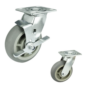 Fábrica Venda Quente Heavy <span class=keywords><strong>Duty</strong></span> Rodas Giratórias Com Roda De Freio Rodízios Industriais TPR Caster - Product Image 2