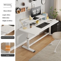 Table de levage en métal à commande manuelle, bureau d'ordinateur, bureau de jeu, bureau d'étude pour enfants, bureau d'écriture, pour chambre à coucher et maison, réglable en hauteur