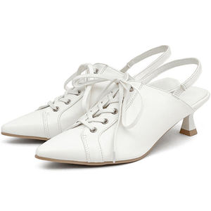 Moda sivri dantel-up bayanlar katır ve yüksek topuklu sandalet - Product Image 3