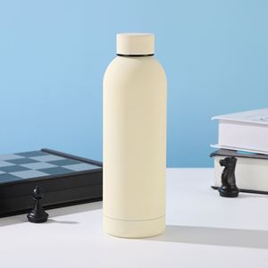 American Style Custom Logo Vacuum <b>Thermos</b> <b>Bottle</b> Rubber Coated Small Mouth Sports Water <b>Bottle</b> With Strap - Product Image 5