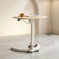 Table d'appoint mobile pliable pneumatique à hauteur réglable avec roulettes verrouillables pour ordinateur portable, utilisation portable dans le salon