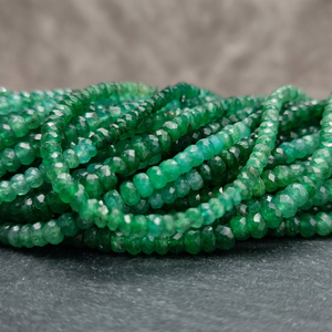 Natural Rondelle Cut 5 mm Green Gemstone Beads 2'-30' Inch Long <b>String</b> for Jewelry Making HAYAAT GEMS HG-145 - Product Image 2