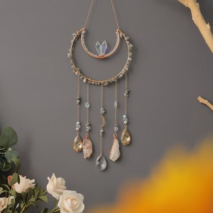 Crystal Moon Suncatchers for Window Hanging Natural Healing Stones Sun Catcher <strong>Rainbow</strong> <strong>Maker</strong> Gifts Decor for Home Garden - Product Image 1