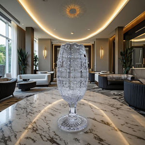 Jarrón de Cristal 24% PbO Tallado a Mano con Diseño Bohemio para Decoración - Product Image 5