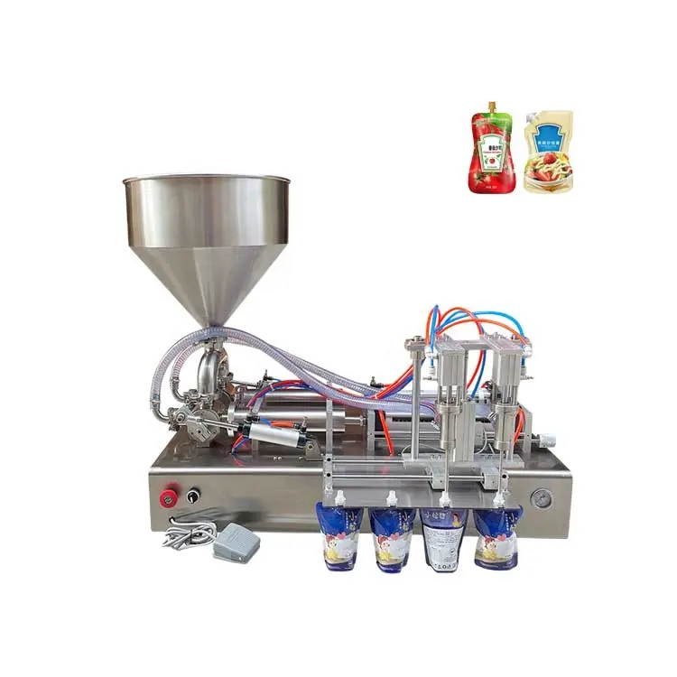 FillinMachine Horizontal semi automatic spout pouch filling machine for soft drink honey juice tomato paste Cream Shampoo