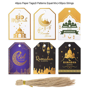 48Pcs Eid Mubarak Paper Label Gift Tag Ramadan Islam Muslim Festival <b>Party</b> Decoration Gift Bag <b>Boxes</b> Hang Decor Eid Al Adha - Product Image 4