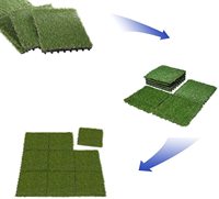 Sampel Gratis Rumput Hanwei 100% PE Rumput Buatan Sistem Interlocking dengan Tinggi Bulu 30mm dan Garansi 5-8 Tahun