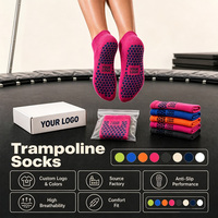 Chaussettes Jacquard Antidérapantes pour Femme, Modèle Cheville, Design Trampoline, Nouvelle Marque East Cotton, Chaussettes Colorées Personnalisées à Adhérence Renforcée