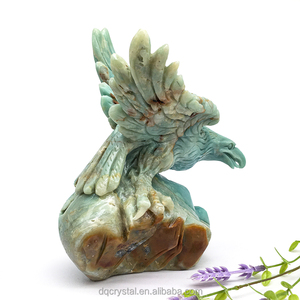 Tượng Thạch Anh Tự Nhiên Chạm Khắc Bằng Tay Tuyệt Vời Động Vật Đại Bàng Pha Lê Amazonite Đại Bàng Ca-ri-bê Để Trang Trí - Product Image 2