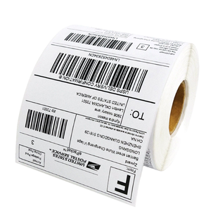 Custom BPA Free High Quality 100x150 Direct Thermal Shipping Label <b>Roll</b> Address Waybill White 4x6 Thermal Fanfold Label Sticker - Product Image 3