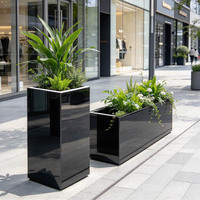 Grands pots de fleurs d'extérieur, pots de fleurs en acier inoxydable pour la maison et le jardin, pots de fleurs d'extérieur personnalisés en gros 60l115l