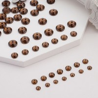 Perles de strass chic de 5 mm en topaze fumée claire avec résine époxy, à dos plat et trou central, à coudre, pour la création de bijoux à pampilles DIY