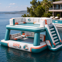 Plateforme flottante gonflable pour les loisirs à la maison sur le lac, quai aquatique spacieux pour les fêtes, la détente et les activités ludiques