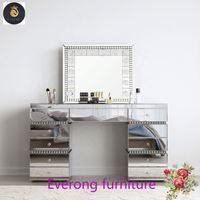 Meubles de chambre à coucher multi-tiroirs coiffeuse à miroir avec miroir de maquillage LED
