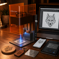 Graveur laser intelligent à double faisceau, 2W+10W, 105x105mm, 5000mm/s, WIFI, Lightburn, avec filtre à air, portable