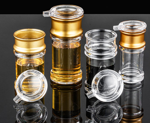 Logo personalizzato trasparente vuoto salsa di soia aceto bottiglia di olio acrilico tavolo condimento bottiglia di vetro con coperchio in plastica - Product Image 1