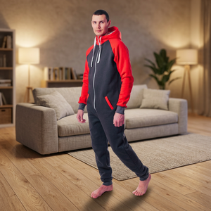 <span class=keywords><strong>Pigiama</strong></span> Intero Termico in Pile Traspirante 100% <span class=keywords><strong>Cotone</strong></span> Personalizzato per <span class=keywords><strong>Uomo</strong></span> Adulto - Product Image 3