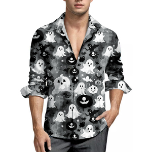 Camisa Hawaiana a Rayas de Manga Larga para <span class=keywords><strong>Hombre</strong></span>, Estilo Casual de Playa, Estampada, de Popelina, Verano - Product Image 5
