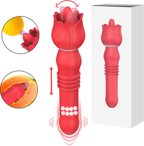 Vibrador Femenino 3 en 1 con Estimulación del Punto G, <span class=keywords><strong>Dildo</strong></span> Telescópico, Estimulación del Clítoris, Penetración <span class=keywords><strong>Vaginal</strong></span> y Anal, con Bola Giratoria - Product Image 1
