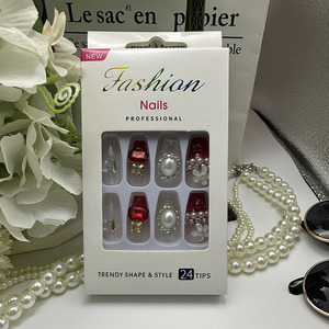 Pointes d'<span class=keywords><strong>ongles</strong></span> réutilisables longue durée de vie non toxique <span class=keywords><strong>gel</strong></span> vernis acrylique presse sur les <span class=keywords><strong>ongles</strong></span> 24 pièces/unité <span class=keywords><strong>faux</strong></span> <span class=keywords><strong>ongles</strong></span> - Product Image 1