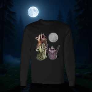 Camiseta de manga larga Raccoon Moon Howling Animal Lover Zoologist - Product Image 3