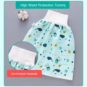 Short de couche élastique confortable pour enfants bébé bambou réutilisable lavable imperméable pour bébé 2 en 1 jupe de couche imprimée