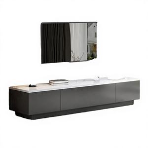 Mueble de TV de Lujo Italiano de Madera de Bosque, Combinación de Mesa de Centro, Muebles Modernos de Acero Inoxidable para Sala de Estar, para el Hogar y Apartamentos - Product Image 3