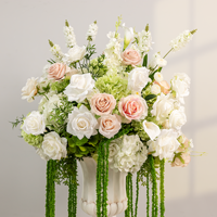 Arreglos Florales para Fondo de Boda, Decoración de Escenario con Plantas Rosas y Verdes, Bola de Flores, Precio de Fábrica al por Mayor