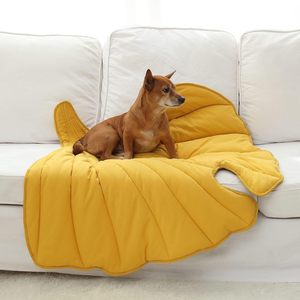 Ginkgo Leaf Dog Mat Polyester Fiber Fill Bolster Shape Pet Seat Cushion For Dog Summer <b>Cooling</b> <b>Pad</b> All Seasons Use - Product Image 1
