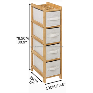 Organizador de <span class=keywords><strong>tela</strong></span> de bambú SYT para cuarto de niños, armario con cajones suaves para estación de pañales, torre de almacenamiento para rincón de habitación infantil - Product Image 2