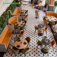 Bancs de café en bois PU au design moderne, tables et chaises de restaurant, ensembles de meubles pour cafés, meubles commerciaux pour centres commerciaux
