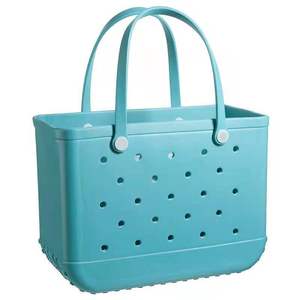 Waterproof Tote Bags Custom Holes Summer Rubber Totes PVC Large Capacity EVA Plastic Bog Beach Silicone Hand Bag