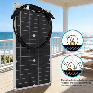 Panneaux solaires ALECTER légers 20W 18V pliables, semi-flexibles, monocristallins, étanches, module PV pour utilisation en extérieur, marine, camping-car - Product Image 1