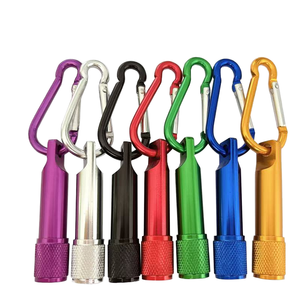 Promotional Gift Outdoor Aluminum Alloy Mini Carabiner LED Flashlight Keychain for Home Travel Portable LED Torch With Keyholder