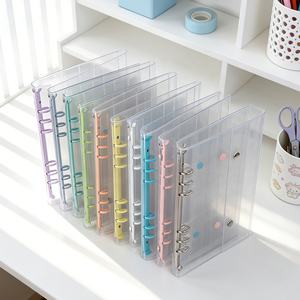 Lot de 10 protège-cahiers A5 en PVC transparent à paillettes, rechargeables, avec 6 anneaux, 2 boutons-pression et système d'enveloppes pour espèces - Product Image 6